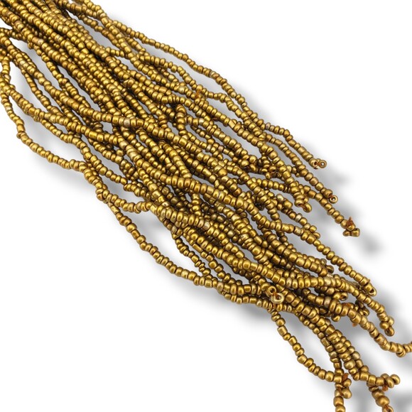 Vintage Multi Strand Gold Seed Bead Wrap Necklace Boho Adjustable 13 Strands - Picture 8 of 10